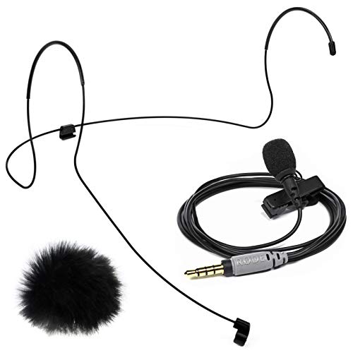 Rode SmartLav+ Lavalier Mikrofon + Lav Headset Kopfbügel Größe L + keepdrum Fell-Windschutz
