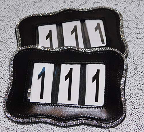 Kopfnummern Kopfnummer Glitzer Leder Straß Schwarz Braun 2 Systeme Turnier Nummer Nummern Tysons (Welle)