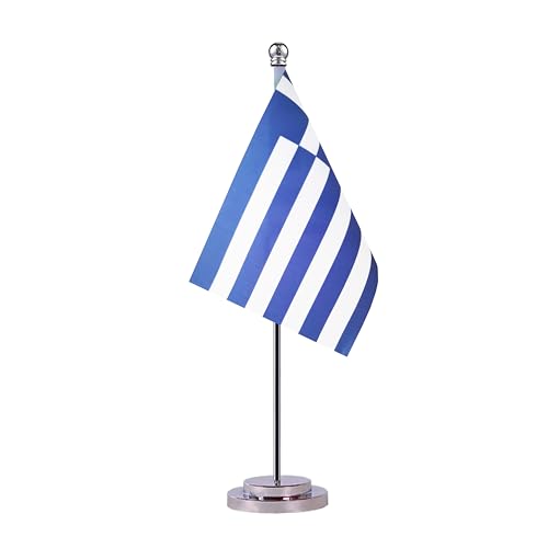 Griechische Tischflagge, Tischflagge, Griechenland, kleine Mini-Griechenland-Flagge, Miniatur-Flagge, internationale Weltlandflaggen, Festival, Veranstaltungen, Feier, Bürodekoration (Griechenland)