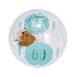 WishLotus Hamster-Ball, 14 cm, Laufrad für kleine Haustiere, Kunststoff, niedlicher Gymnastikball aus goldener Seide, Shih Tzu Bär, Spielzeug, lindert Langeweile und erhöht die Aktivität (blau)