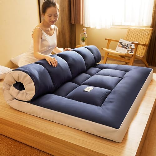 QIANMEI Japanische Futon-Matratze – Vollverdickte Tatami-Bodenmatte, Schlafunterlage – Atmungsaktives Bodenliege-Gästebett for Camping-Couch (Color : B, Size : 120X200cm)
