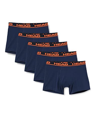 HEAD Mens Men's Basic Boxers Boxer Shorts, Peacoat/orange, M