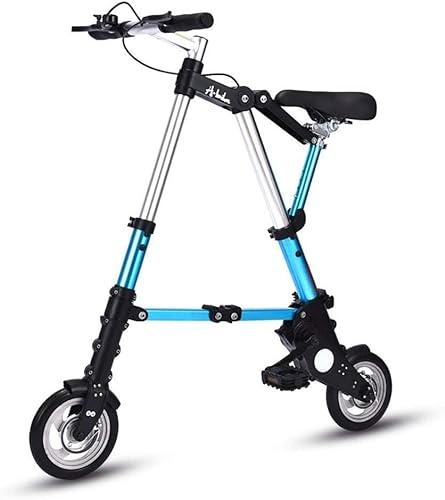8 Zoll Faltrad Leichtes Aluminium Faltrad, Citybike Schnellfaltsystem Ultraleichtes tragbares Schülerrad für Erwachsene Blue