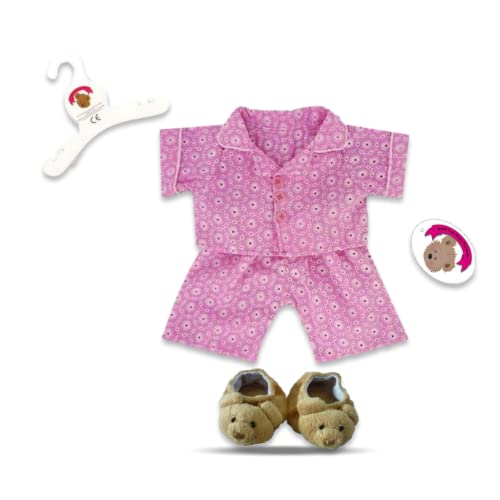 Pink Robe, PJ's and Slippers teddy Bear clothes fit build a bear factory