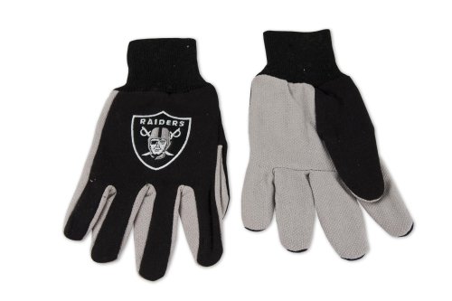 Wincraft NFL Oakland Raiders Two-Tone Gloves, Black/Gray