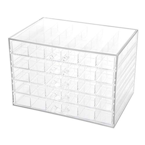 EVTSCAN 120 Grids Nail Decoration Sequence Organisieren Sie Box Transparente Leere Nail Art Aufbewahrungsbox