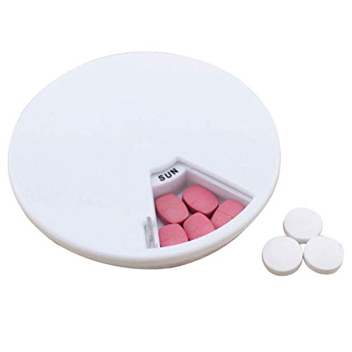 Medikamenten-Unterverpackungsbox, Pillendosen, neue 7 Zellen, rund, drehbar, Splitterbehälter, tragbarer Pillenetui, Aufbewahrungsbox for Medikamente im Gesundheitswesen, Taschen-Medikamenten-Organize