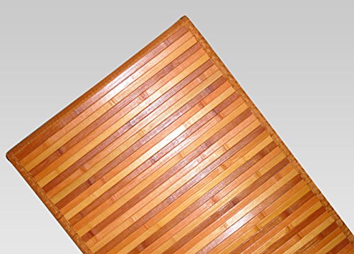 BIANCHERIAWEB Bambus-Teppich, Degradé, Orange, Küchenläufer 50 x 120 cm, rutschfest, 100 % Bambus, Küchenläufer aus strapazierfähigem Material, nimmt Keine Flecken auf