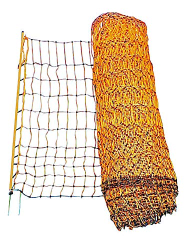 Kerbl 292271 PoultryNet Geflügelnetz, leitend, Doppelspitze, 50m x 106cm Orange