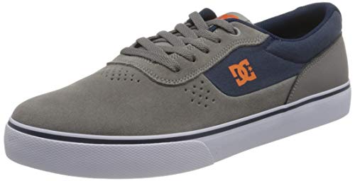 DC Shoes Mens Switch Sneaker, Grey/orange/Grey, 38.5 EU