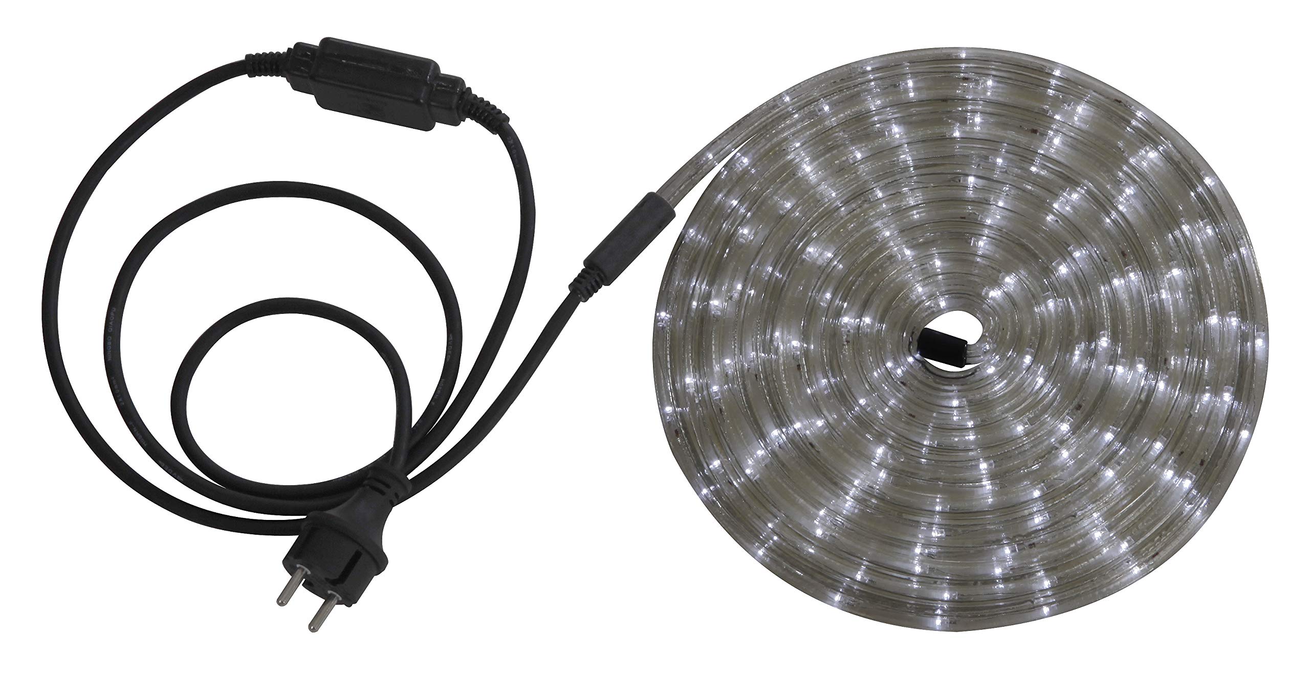 Globo Lichtschlauch mit 1.5 m Zuleitung und Stecker in schwarz inklusiv 24 LED's je Laufmeter, 6 m, weiß 38961