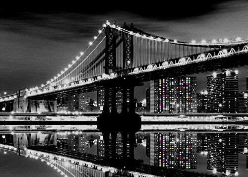 Artis 608694 Brücke Brooklyn Kunstdruck auf Glas, Mehrfarbig 45 x 30 x 1,2 cm