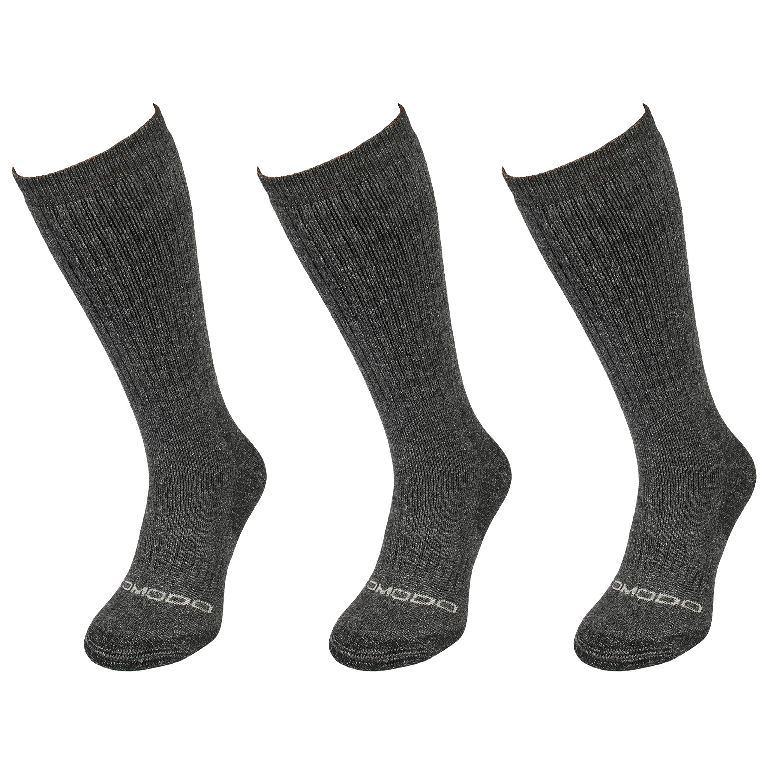 Comodo - Wandersocken für Herren und Damen mit Merino & Alpaka Wolle, 3 Paar Winter Wanderstrümpfe, Merinosocken zum Wandern, Bergsteigen, Trekking, Nordic Walking, Hiking Socken STWA gr 43-46 D. grau