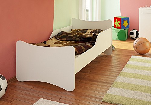 Best For Kids Kinderbett Basic ohne Matratze IN 8 GRÖSSEN UND 32 Designs + GRATIS (70x140, Weiß)