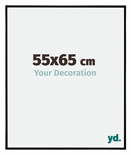 yd. Your Decoration - 55x65 cm - Bilderrahmen von Kunststoff mit Acrylglas - Ausgezeichneter Qualität - Schwarz Matt - Antireflex - Fotorahmen - Evry.