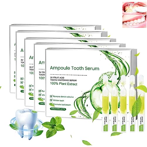 TLOPA Ampullen-Zahnpasta, TLOPA Ampullen-Zahnserum, Ampullen-Essenz-Zahnpasta, 3-V-Fruchtsäure-Zahnaufhellungsessenz, Entfernung von Zahnstein und Plaque,einfach zu verwenden (5box/50pcs)