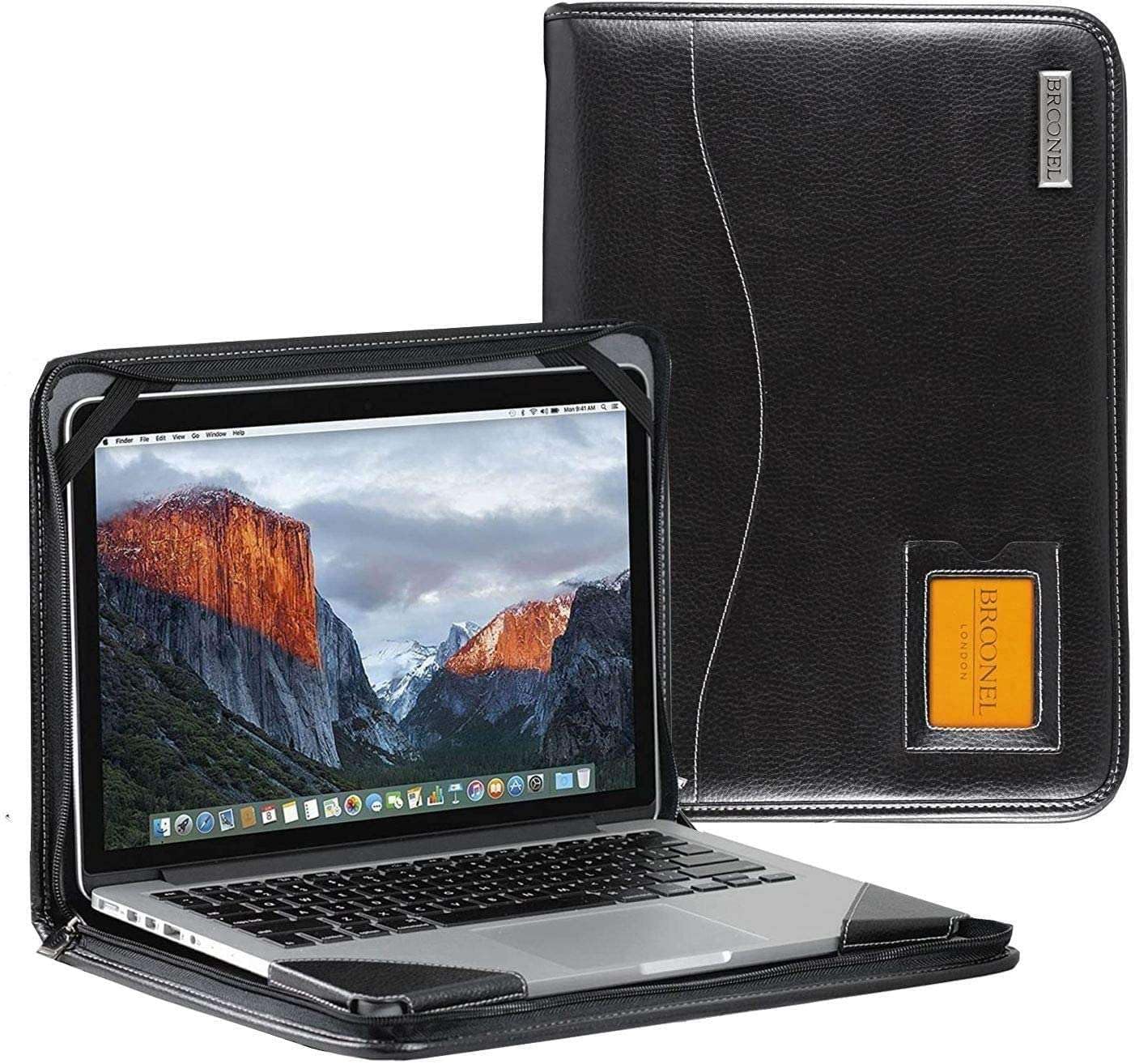 Broonel - Contour Series - Schwarz Leder Laptop Fall/Hülse - Kompatibel mit dem Acer Swift Go 14" Laptop
