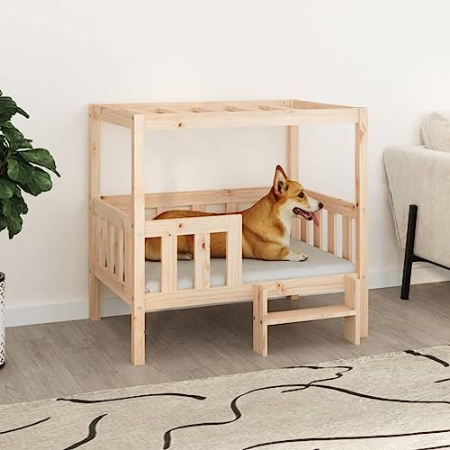 AUUIJKJF Pet Supplies Hundebett 95,5 x 73,5 x 90 cm Massivholz Kiefer Tiere & Haustierbedarf