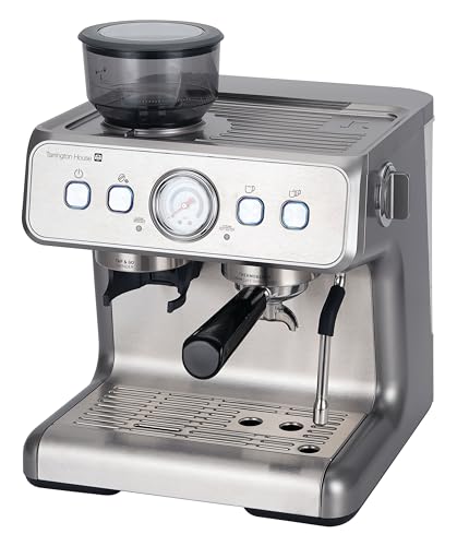 Tarrington House Kaffeemaschine, Edelstahl/Kunststoff, 32.2 x 34.7 x 41 cm, mit Kaffeemahlwerk, 1550 W, silber/schwarz