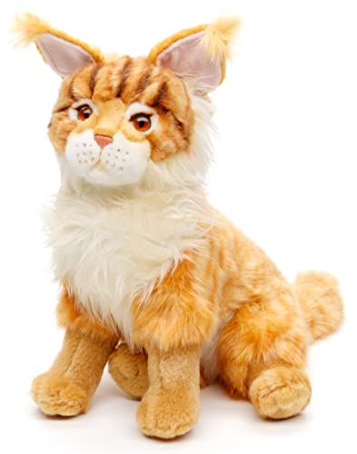 Uni-Toys - Maine-Coon-Katze, sitzend (braun) - 30 cm (Höhe) - Plüsch-Katze - Plüschtier, Kuscheltier