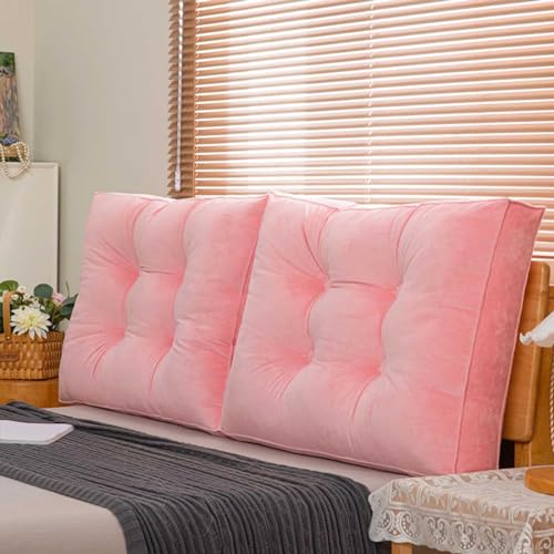 YSZBD RüCkenkissen BüRostuhl StüTzkissen RüCken Bett Lendenkissen Bett RüCkenkissen FüR Sofa RüCkenpolster Removable Cover Kopfteil Bett Gepolstert(#pink,100x55x18cm)