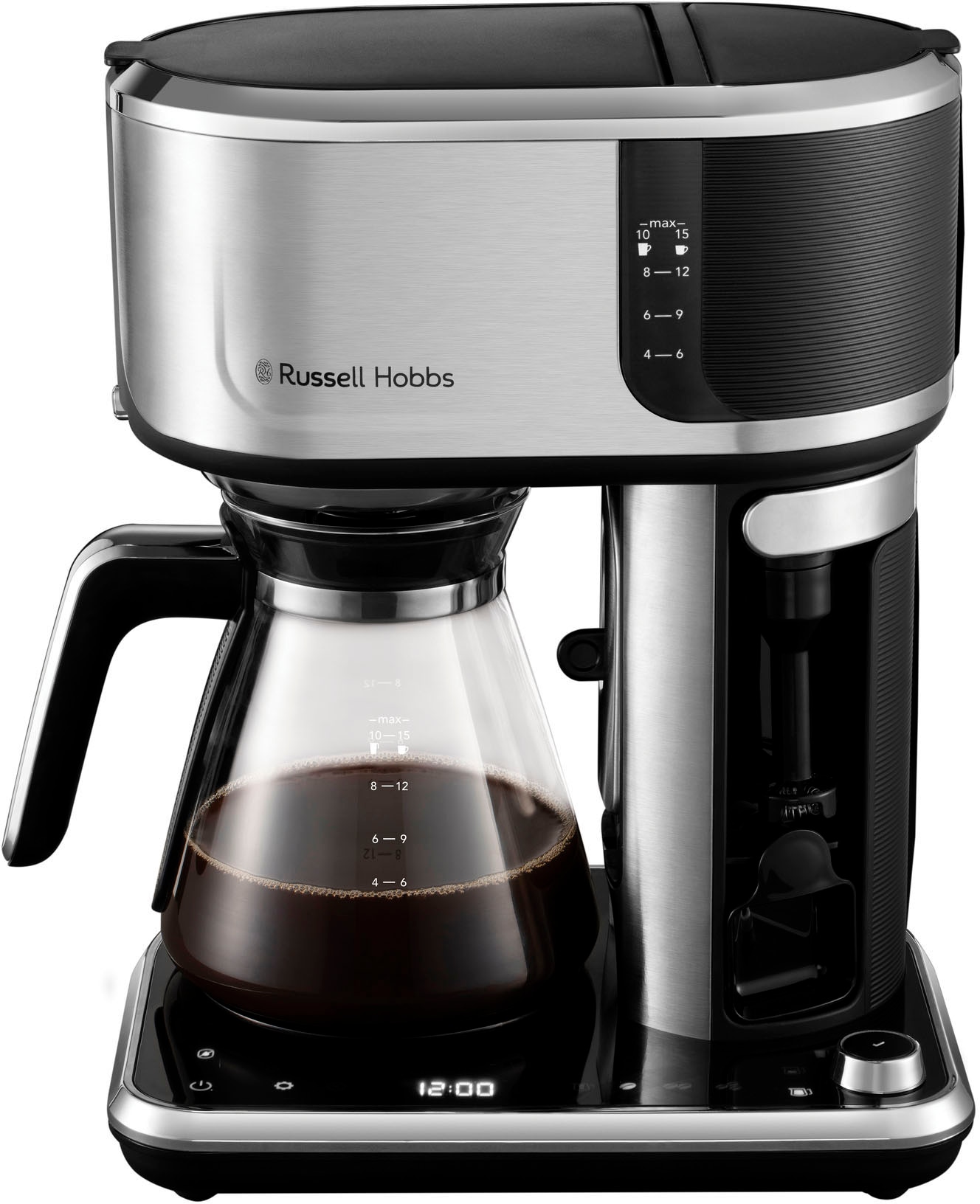 RUSSELL HOBBS Filterkaffeemaschine "Attentiv 26230-56 Coffee Bar", 1,25 l Kaffeekanne, Papierfilter, 1x4