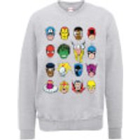 Marvel Comics Faces Colour Männer Sweatshirt - Grau - S - Grau