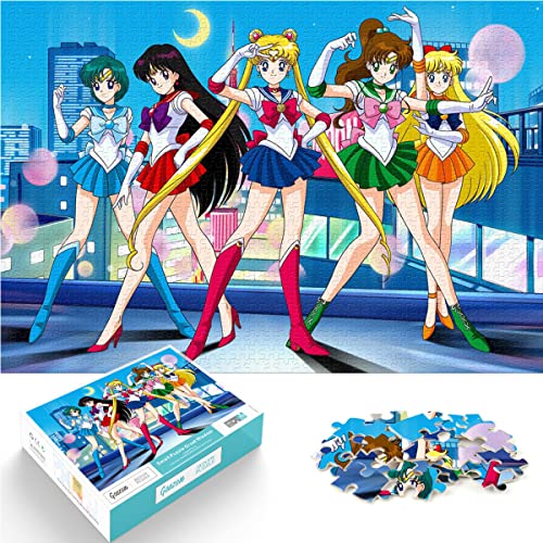 Jungen und Mädchen Puzzle 1000 Teile Puzzle Sailor Moon einfache Puzzles s Moon Hare Puzzle Lernspiele Spielzeug Familie Dekoration 75x50cm