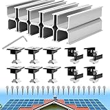 Solarmodul-Halterungssatz, Schwarzer Z-Clip, PV Montageschiene, 30/35 cm Halterung, Solarpanel-Halterung für Flachdach,Dachmontage von Solarmodulen