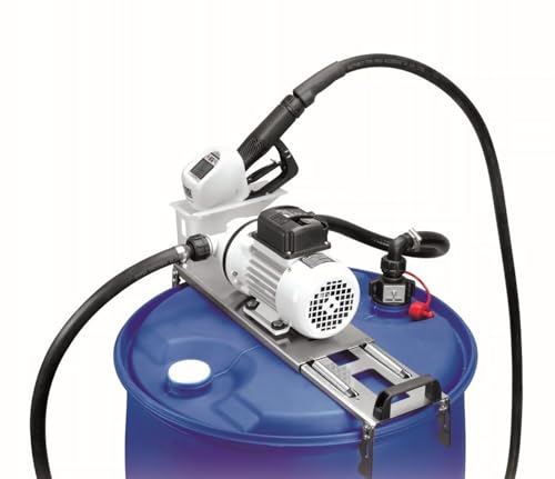 PIUSI Betankungsset für AdBlue/DEF mit verstellbarer Halterung für Fässer. Pumpleistung 32 l/min bei 230V/50Hz, Automatische Zapfpistole mit Durchflussmesser, 6m Schlauch, AF2 | Suzzarablue F00201E5C