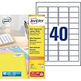 Avery L7654-100 100 Blatt / 4000 Etiketten