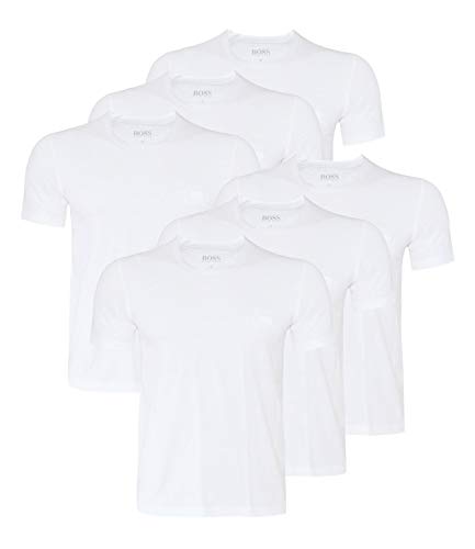 BOSS Herren RN 3P CO T-shirt, 3er Pack, Weiß (White 100), Large