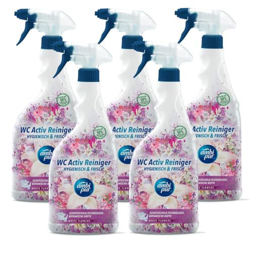 Ambi Pur WC Aktiv Reiniger Spray White Flowers 750ml (5er Pack)