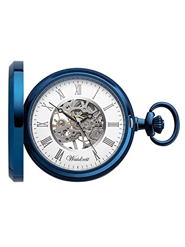 Waidzeit FF01 Skelett Taschenuhr Franz Ferdinand Uhr Herrenuhr Analog Weiss