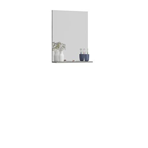 homes&jones Badezimmer Spiegel Wandspiegel Badspiegel Soul, Holzwerkstoff, rauchsilber Nachbildung, 60 x 79 x 18 cm mit Ablagefläche