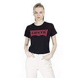 Levi's Damen T-Shirt, The Perfect Tee, Schwarz (Large Batwing Black 201), Gr. S