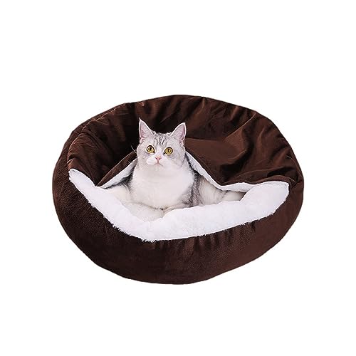 Katzenbett für Indoor-Katzen, kleine Hundebetten mit rutschfester Unterseite, wärmend, gemütlich, weich, waschbar, wasserdicht, flauschiges Kätzchenbett