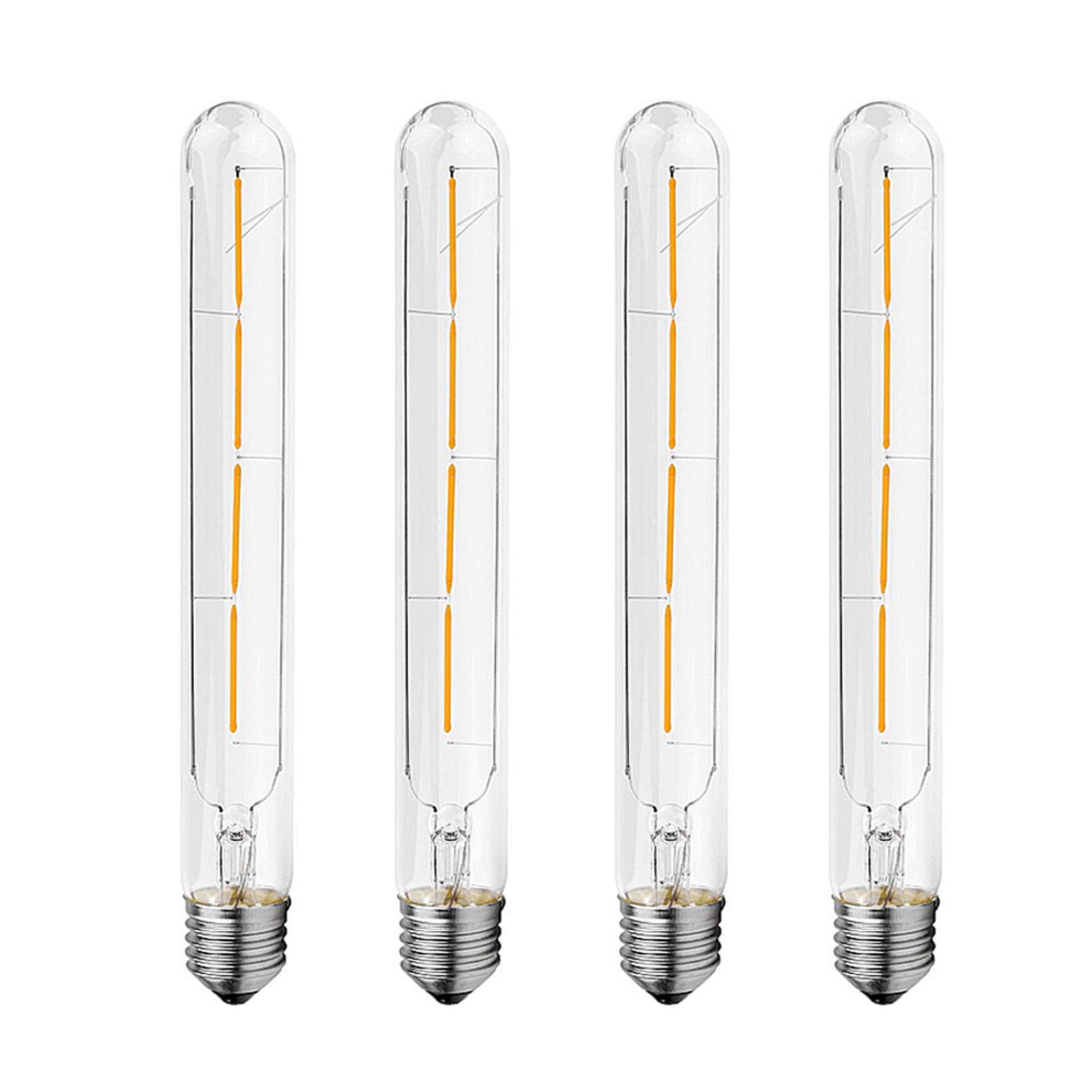 4 Stück LED T30 E27 4W Filament Glühbirne Edison Vintage Dekorativen Rohrförmige Glühlampe Birne Warmes Licht 2700K,360°Abstrahlwinkel AC220-240V