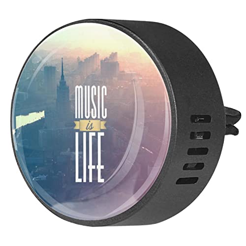 Music Is Life 2 Stück benutzerdefinierte Auto-Aromatherapie-Lufterfrischer, Diffusor, Autoduft, Diffusor, Medaillon, Auto, Diffusor, Lüftungsschlitz, für Auto, Büro, Küche