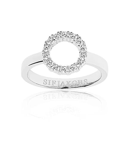 Sif Jakobs Ring Silver Minimalist Ring mit Zirkonia Biella SJ-R337-CZ - Circuit: 50 mm sSF0063-50, Estándar, Nicht-Edelmetall, Kein Edelstein