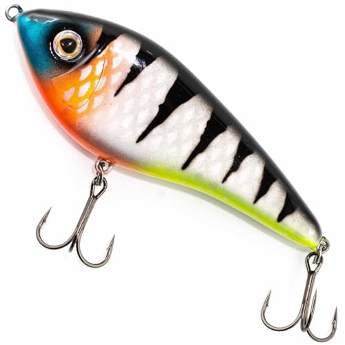 Westin Swim Glidebait - Jerkbait, Farbe:Didis Crazy Perch, Länge/Gewicht/Schwimmverhalten:12cm / 58g / sinkend