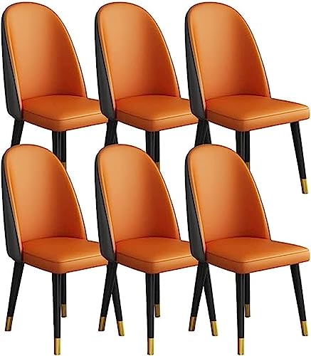 KEHTU Esszimmerstühle 6er-Set Moderne Mikrofaser Leder Küchen Und Wohnzimmer-Lounge-Thekenstühle Holzbeine Bequeme Akzentstühle (Color : F, Size : Walnut feet)