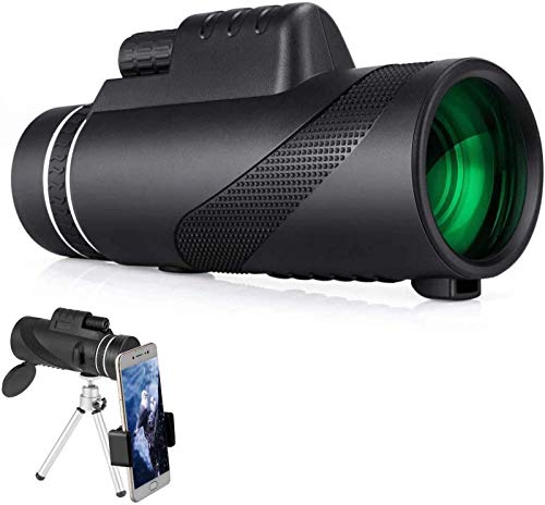 40x60 Hochleistungs-HD-Monokular für Smartphones, wasserdichtes Monokular-Zielfernrohr mit FMC BAK4-Prisma für die Vogelbeobachtung, Teleskop mit Stativ und Telefonadapter