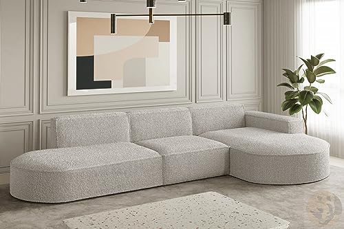 LENART FRIDERIK-EU - Ecksofa, Wohnzimmer Sofa, Eckcouch [ Rechts - Beige ] Wohnzimmer Möbel, Sofas & Couches, Couch, Verstellbare Kopfstützen, Einziehbare Rückenlehnen