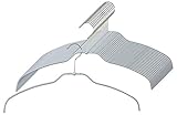 MAWA Kleiderbügel Light, 10 Stück, 50 % platzsparende und rutschfeste Hemdenbügel, Blusenbügel, 360° drehbar, hochwertige Antirutsch-Beschichtung, 42 cm, Silber