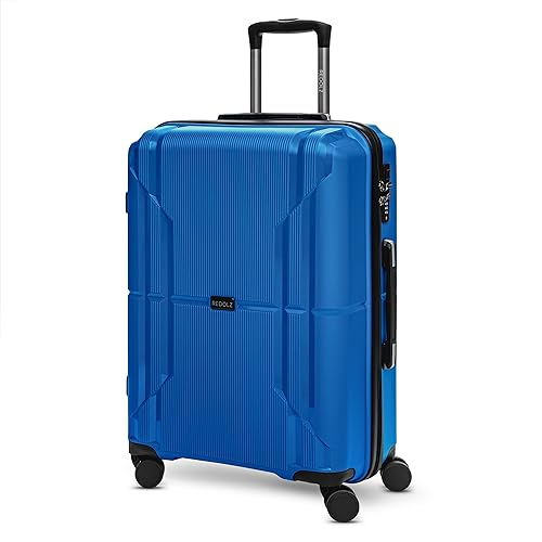 REDOLZ Essentials 06 Hartschalen Koffer Damen/Herren – Leichter Trolley aus PP Material - mit 4 Doppelrollen & Zahlenschloss (Blue, Koffer M (67 cm))