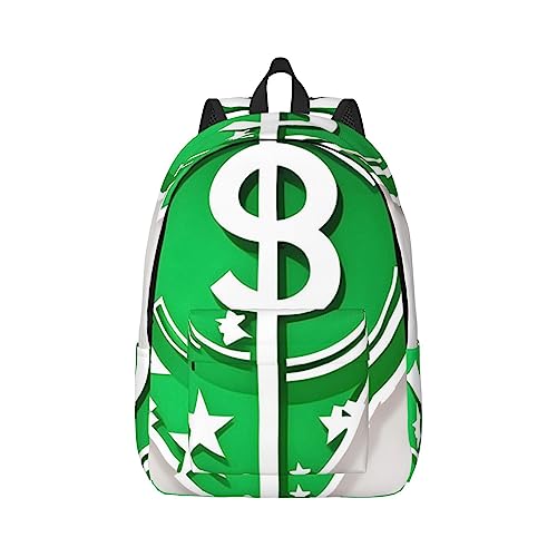 Grünes Haar-Symbol Segeltuch große Kapazität Seesack mit verstellbaren Schultergurten für Schule Outdoor Sport, Schwarz , S