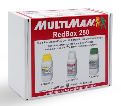 Unbekannt Multiman RedBox zur jährlichen Reinigung von Trinkwasseranlagen (Reinigung, Desinfektion und Entkalkung), Tankgröße:Tanks ab 1000-2500 l