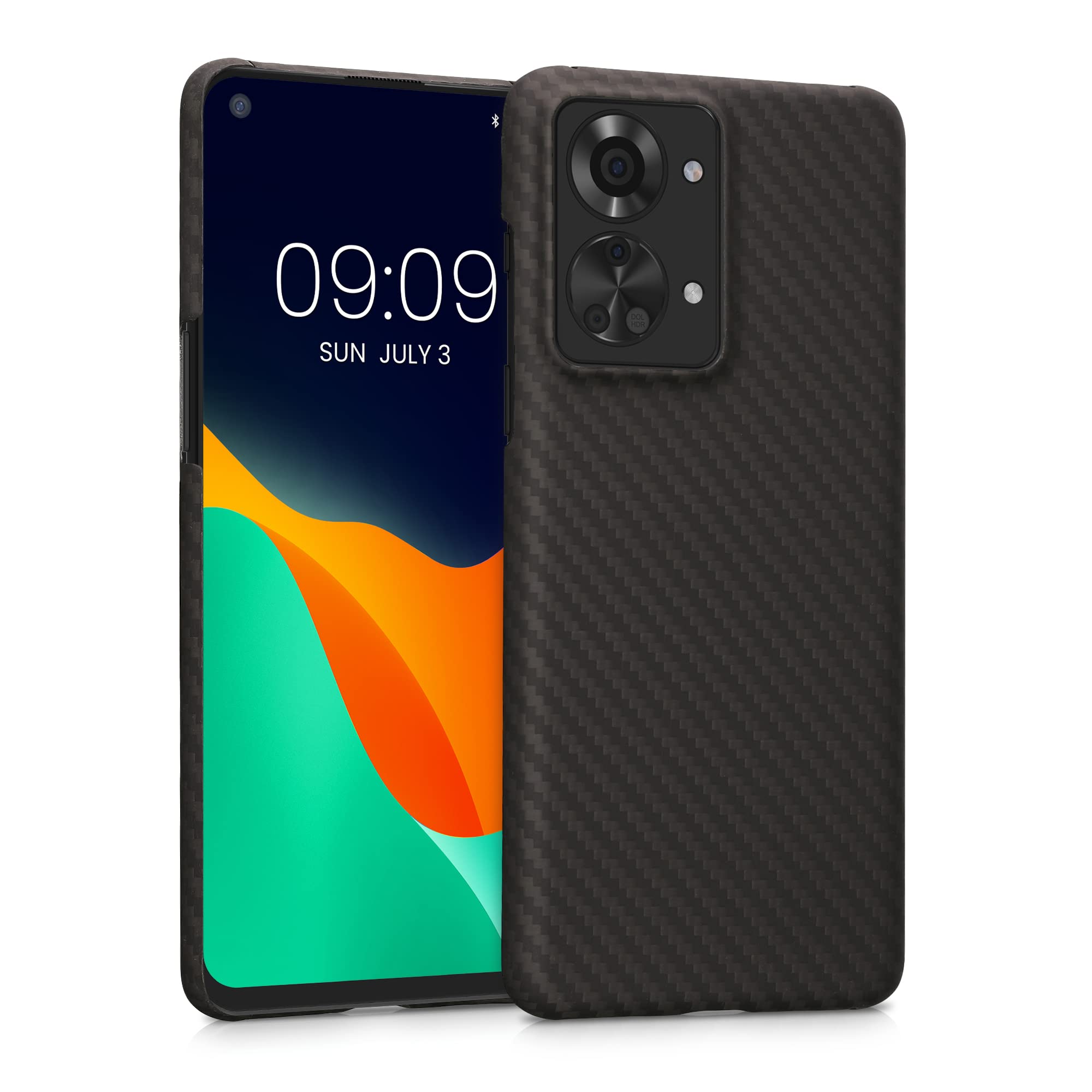 kalibri Schutzhülle kompatibel mit OnePlus Nord 2T 5G - Hülle Aramid - Handy Cover Case Handyhülle Schwarz matt