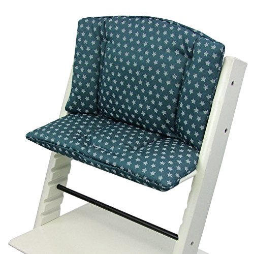 BAMBINIWELT Ersatzbezug Bezug Sitzkissen Kissen-Set Sitzverkleinerer kompatibel mit STOKKE Tripp Trapp für Hochstuhl-Kinderstuhl STERNE (olive Sterne)
